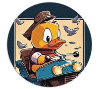 Puzzle da 1000 pezzi per adulti "Ride with The Quackstar" Puzzle rotondi da 1000 pezzi per adulti Ideale come decorazione fai da te e come regalo rompicapo (dimensioni 67,5x67,5 cm)