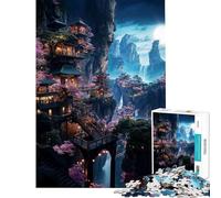 Puzzle da 1000 pezzi per adulti "Rifugio di ciliegi al chiaro di luna" - Un gioco pratico per stimolare la mente e decorare la casa adatto a partire dai 14 anni (38x52cm)
