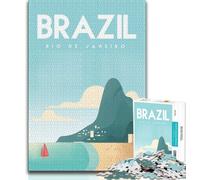 Puzzle da 1000 pezzi per adulti Rio Brasile, aiuta il cervello ad allenarsi, giocattoli avvincenti per coltivare la pazienza, collezione di artisti, belle arti (75x50cm)