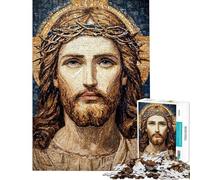 Puzzle da 1000 pezzi per adulti ritratto a mosaico di Gesù Cristo Giocattolo avvincente per coltivare la pazienza gioco educativo con schema di assemblaggio regalo di compleanno (dimensioni 75x50cm)