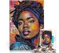 Puzzle da 1000 pezzi per adulti Ritratto ad acquerello di Lauryn Hill Gioco educativo per famiglie con poster abbinato e foglio di quiz 52x38cm