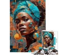 Puzzle da 1000 pezzi per adulti ritratto astratto di una donna africana Puzzle da parete un'opera d'arte ideale come regalo per tutta la famiglia (dimensioni 38x26cm)