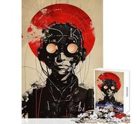 Puzzle da 1000 pezzi per adulti ritratto cyberpunk con sole rosso decorazione per la casa giocattoli idee regalo gioco educativo interessante riduzione dello stress dimensioni 50x75cm