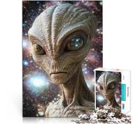 Puzzle da 1000 pezzi per adulti “Ritratto di alieno grigio cosmico” Fatto di carta,Adatto a partire dai 14 anni Giochi divertenti Giochi Giocattoli Regalo。misurare:26x38cm/10.24 x 14.96pollice