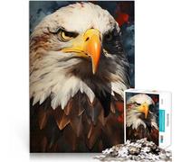 Puzzle da 1000 pezzi per adulti Ritratto di aquila calva Difficile da completare ma divertente e umoristico Regalo di opere d'arte 75x50cm