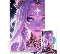 Puzzle da 1000 pezzi per adulti,ritratto di bellezza celeste color lavanda,taglio netto,gioco di problem solving divertente per il tempo libero,decorazione artistica natalizia (38x52cm)