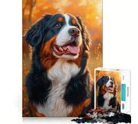 Puzzle da 1000 pezzi per adulti,ritratto di cane autunnale Gioco di incastro preciso,gioco di concentrazione,regalo,divertimento facile,decorazione artistica natalizia (50x75cm)