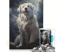 Puzzle da 1000 pezzi per adulti ritratto di cane da montagna dei Pirenei gioco per famiglie rilassante e stimolante per la mente collezione d'artista belle arti 50x75cm
