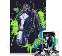 Puzzle da 1000 pezzi per adulti ritratto di cavallo con schizzi gioco educativo allena la mente e le mani collezione d'artista belle arti 50x75cm