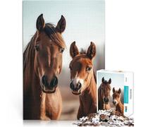 Puzzle da 1000 pezzi per adulti Ritratto di cavallo e puledro Vacanza a casa: uccidere il tempo è ideale come regalo per tutta la famiglia 52x38cm