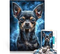 Puzzle da 1000 pezzi per adulti Ritratto di Chihuahua Difficile da completare ma divertente e umoristico Adatto per la decorazione del desktop 75x50cm