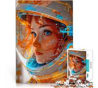 Puzzle da 1000 pezzi per adulti Ritratto di donna astronauta Per il divertimento in famiglia Migliorare l'amore tra le coppie 50x70cm