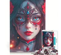 Puzzle da 1000 pezzi per adulti, ritratto di donna elegante con maschera ingioiellata, gioco per famiglie, allena la mente e la manualità, ideale come regalo per tutta la famiglia 38x26cm