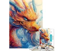 Puzzle da 1000 pezzi per adulti ritratto di drago cinese gioco rompicapo taglio di precisione regalo di compleanno regalo (dimensioni 38x52cm)