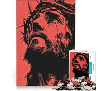 Puzzle da 1000 pezzi per adulti ritratto di Gesù Cristo con corona di spine gioco per famiglie rilassante e stimolante per la mente collezione d'artista belle arti 38x52cm