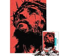 Puzzle da 1000 pezzi per adulti ritratto di Gesù Cristo con corona di spine Puzzle per adolescenti ideale per passare il tempo durante le vacanze stimolare la mente e creare un per