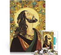 Puzzle da 1000 pezzi per adulti Ritratto di Gesù Cristo Difficile da completare ma divertente e umoristico Regalo di compleanno, regali 75x50cm