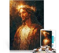 Puzzle da 1000 pezzi per adulti Ritratto di Gesù Cristo Giocattolo educativo intellettuale decomprimente Lista dei desideri con Babbo Natale 75x50cm