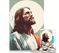 Puzzle da 1000 pezzi per adulti ritratto di Gesù Cristo gioco impossibile analisi e logica per rafforzare l'amore tra le coppie 50x75cm