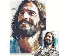 Puzzle da 1000 pezzi per adulti ritratto di Gesù sorridente Gli Eletti giocattolo fai-da-te migliora la memoria compleanno e Natale 50x75cm