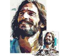 Puzzle da 1000 pezzi per adulti ritratto di Gesù sorridente puzzle per adulti The Chosen gioco per famiglie che migliora la memoria compleanni e occasioni speciali (38x52cm)