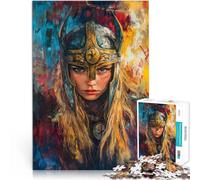 Puzzle da 1000 pezzi per adulti Ritratto di guerriera valchiria Giocattoli per l'intrattenimento in famiglia Regali di compleanno 38x26cm