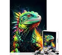Puzzle da 1000 pezzi per adulti ritratto di iguana colorata decorazione per la casa giocattoli regalo di compleanno gioco impossibile ogni pezzo è unico - dimensioni 38x26cm