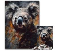 Puzzle da 1000 pezzi per adulti, ritratto di koala a olio, puzzle in legno ideale per gli innamorati, perfetto regalo di Natale, Capodanno e San Valentino, 50x75cm/19,68x29,52 pollici
