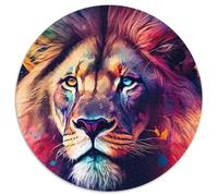 Puzzle da 1000 pezzi per adulti, ritratto di leone in acquerello, regalo di Natale per adolescenti, antistress, fantastico per la famiglia (67,5x67,5cm)