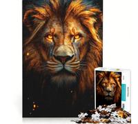 Puzzle da 1000 pezzi per adulti, ritratto di leone infuocato, gioco educativo, difficile e stimolante, collezione d'artista, belle arti 38x26cm