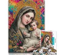 Puzzle da 1000 pezzi per adulti Ritratto di Maria La Madre Puzzle da 1000 pezzi per adulti Regali, regalo di compleanno, regali per bambini dai 14 anni in su 26x38cm