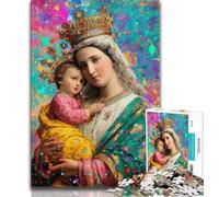 Puzzle da 1000 pezzi per adulti Ritratto di Maria Madre 1000 pezzi per adolescenti stimolanti giochi di attività per famiglie giocattolo fai da te per decorazioni murali per la casa regali 26x38cm