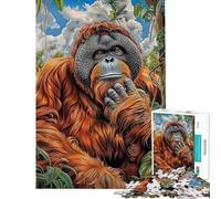 Puzzle da 1000 pezzi per adulti ritratto di orango giocattolo fai da te sfida difficile (dimensioni 38x52cm)