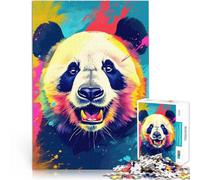 Puzzle da 1000 pezzi per adulti Ritratto di orso panda Difficile da completare ma divertente e umoristico Regali di Babbo Natale segreto 70x100cm