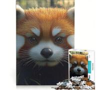 Puzzle da 1000 pezzi per adulti ritratto di panda rosso nel verde gioco impossibile impegnativo da completare ideale come regalo 50x75cm