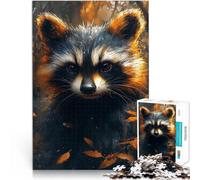 Puzzle da 1000 pezzi per adulti Ritratto di procione Antistress Vacanza in patria Uccidere il tempo Migliorare l'amore tra le coppie 38x26cm
