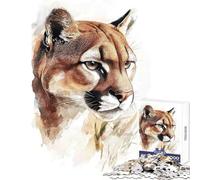 Puzzle da 1000 pezzi per adulti ritratto di puma ad acquerello decorazione per la casa giocattoli regali per donne e uomini gioco impossibile con pezzi completamente interconnessi di forma casuale
