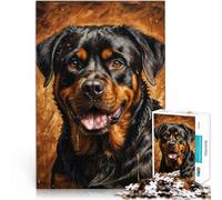 Puzzle da 1000 pezzi per adulti Ritratto di Rottweiler Antistress Vacanza in patria Uccidere il tempo Gioco educativo per compleanno e Natale 52x38cm