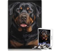 Puzzle da 1000 pezzi per adulti, ritratto di Rottweiler, rilassante e calmante, hobby da interni, giocattolo per il tempo libero, perfetto e preciso, dimensioni 38x26cm