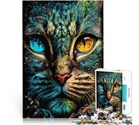 Puzzle da 1000 pezzi per adulti ritratto di un bel gatto interessante puzzle per ridurre lo stress 50 x 75 cm uniche idee regalo di compleanno e di compleanno