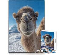 Puzzle da 1000 pezzi per adulti, ritratto di un cammello in Antartide con selfie sulla neve, ideale per momenti di relax, giocattolo da gioco con fustella di precisione, dimensioni 38x26cm