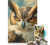 Puzzle da 1000 pezzi per adulti ritratto di un gufo gioco interattivo decorazione da parete adatto anche come decorazione da scrivania 38x26cm