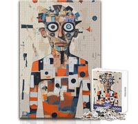 Puzzle da 1000 pezzi per adulti, ritratto di uomo geometrico, rilassante e calmante, hobby da interno, giocattolo per il tempo libero, vestibilità precisa, dimensioni 50x75cm