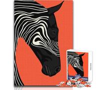 Puzzle da 1000 pezzi per adulti, ritratto di zebra, rilassante e calmante, hobby da interno, giocattolo per il tempo libero, perfetto e preciso, dimensioni 38x26cm