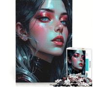 Puzzle da 1000 pezzi per adulti ritratto digitale di donna gioco educativo difficile e stimolante collezione d'artista belle arti 38x52cm