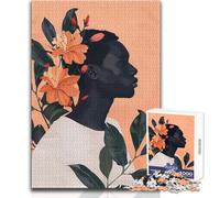 Puzzle da 1000 pezzi per adulti, ritratto floreale di un uomo, meraviglioso per le giornate di ozio, giocattolo affidabile dal taglio aderente, dimensioni 38x52cm