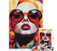 Puzzle da 1000 pezzi per adulti ritratto pop art con occhiali da sole rotondi giocattoli per la casa regali di Babbo Natale segreto gioco per famiglie aiuta a esercitare il cervello dimensioni 50x75cm