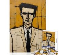 Puzzle da 1000 pezzi per adulti ritratto stilizzato di un uomo in abito giocattoli per la decorazione della casa regali di Babbo Natale segreto gioco pratico allena il tuo cervello e le tue mani