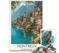 Puzzle da 1000 pezzi per adulti, Riviera Montreux, decorazione da parete, difficile, compleanno e Natale 38x52cm