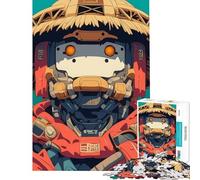 Puzzle da 1000 pezzi per adulti Robot con cappello di paglia gioco impossibile gioco educativo sfida giocattolo divertente regalo migliora la memoria (dimensioni 38x26cm)